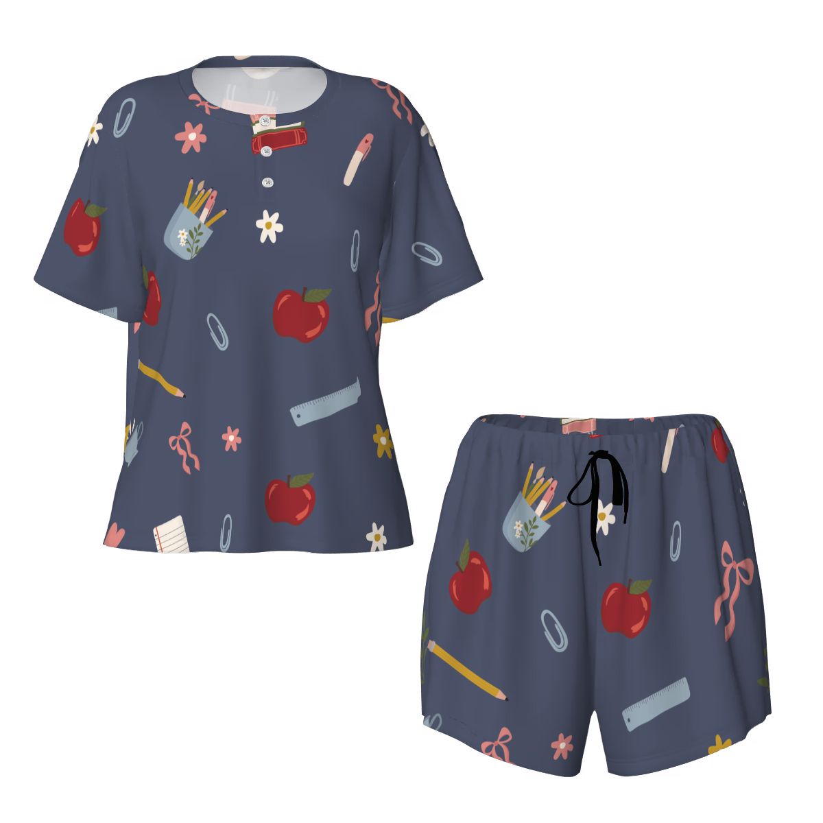 Chalkboard and Daisies | Short Sleeve Tee & Shorts Pajama Set