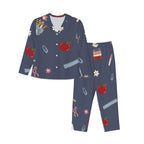 Chalkboard and Daisies | Collared Long Sleeve & Pants Pajama Set