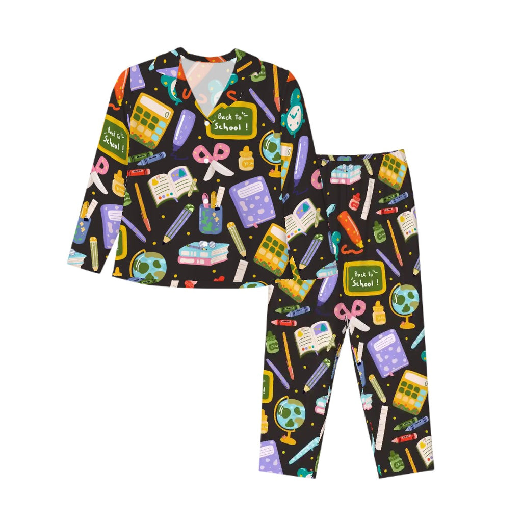 School Days Collared Pajama Set