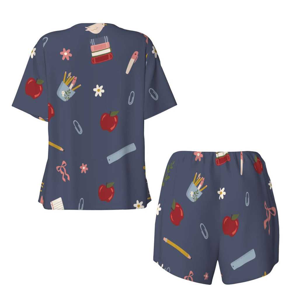 Chalkboard and Daisies | Short Sleeve Tee & Shorts Pajama Set