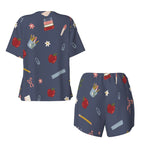 Chalkboard and Daisies | Short Sleeve Tee & Shorts Pajama Set