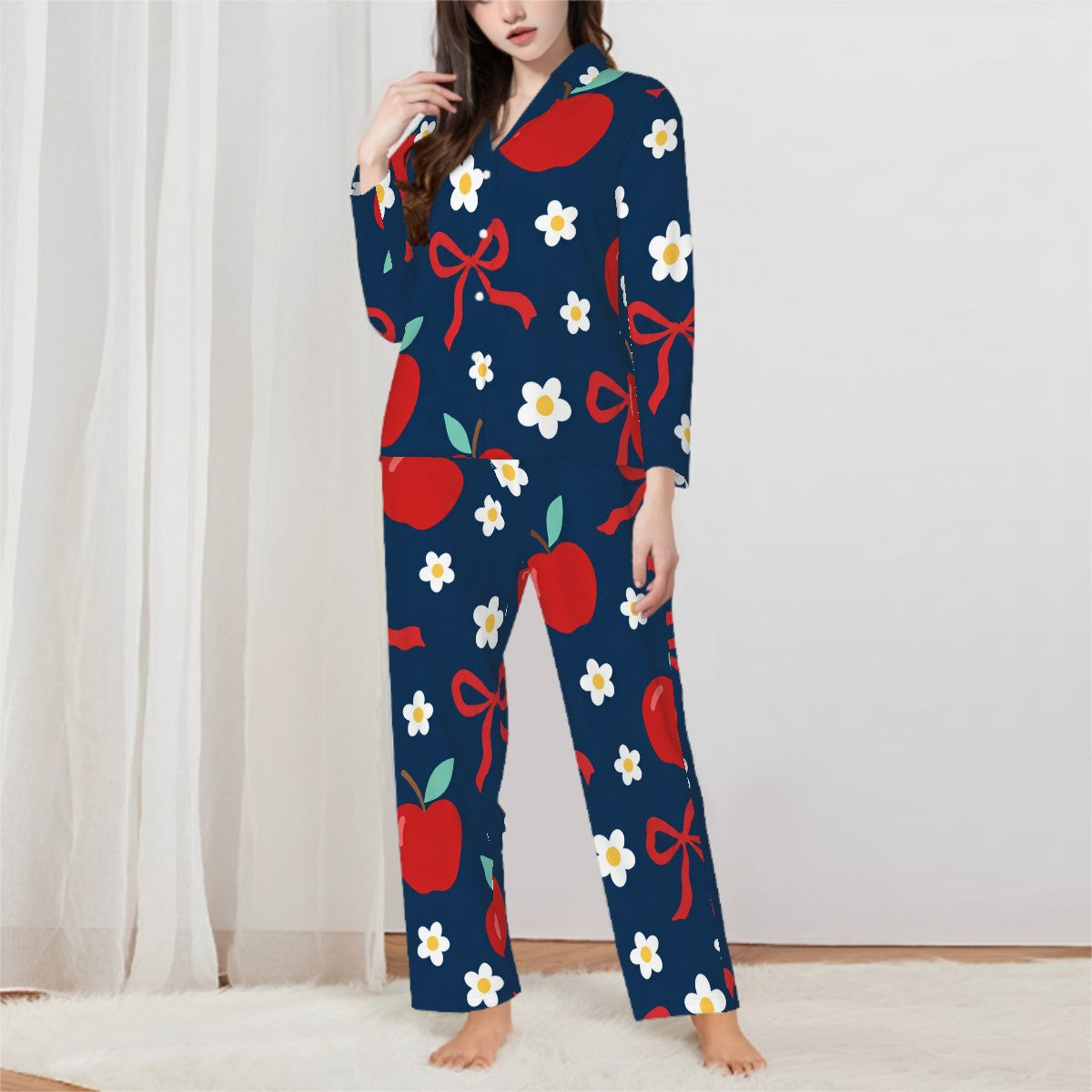 Sweet as Pie | Collared Long Sleeve & Pants Pajama Set