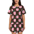 Pretty in Pink & Wild | Short Sleeve Tee & Shorts Pajama Set