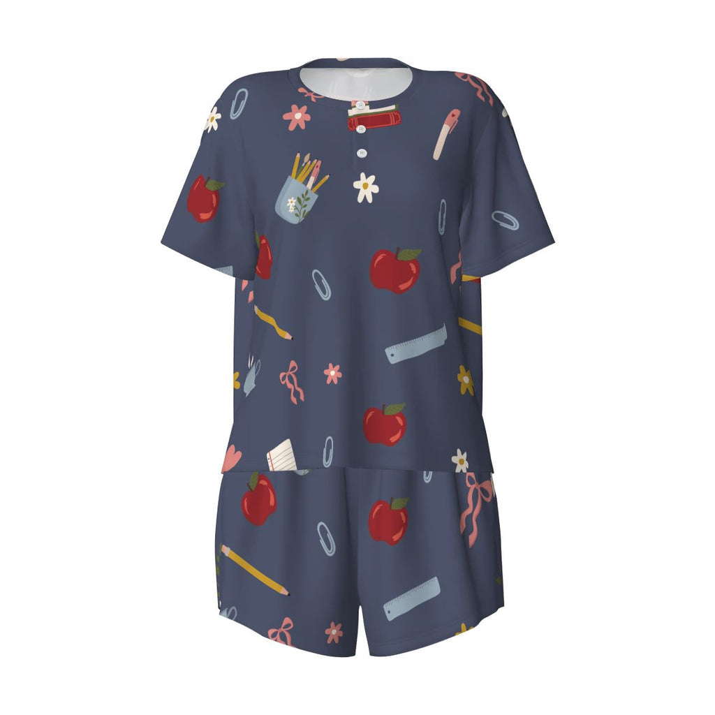 Chalkboard and Daisies | Short Sleeve Tee & Shorts Pajama Set