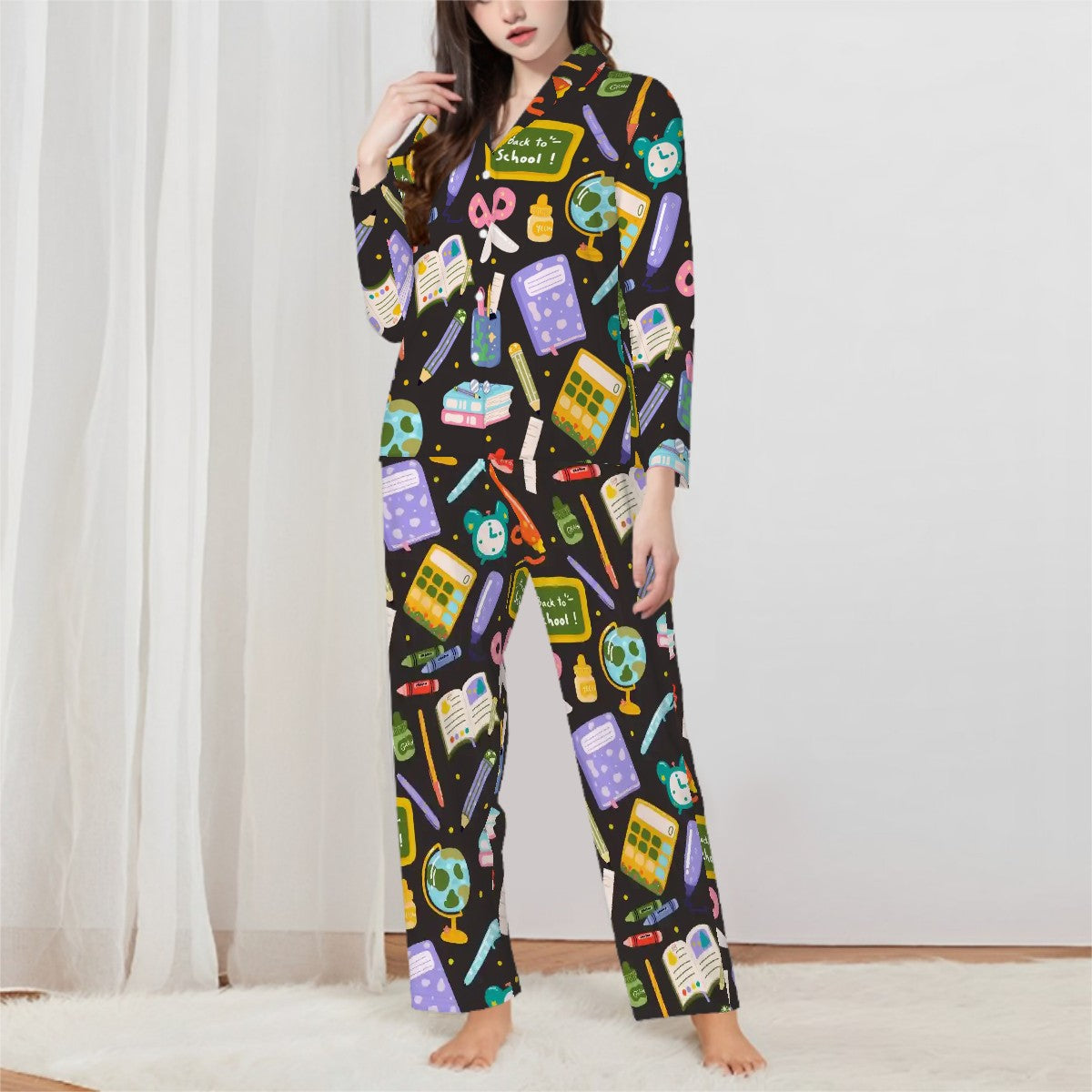 School Days Collared Pajama Set