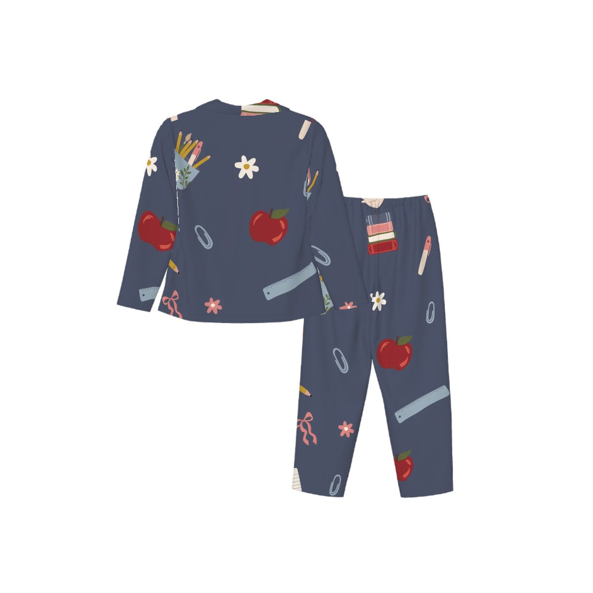 Chalkboard and Daisies | Collared Long Sleeve & Pants Pajama Set