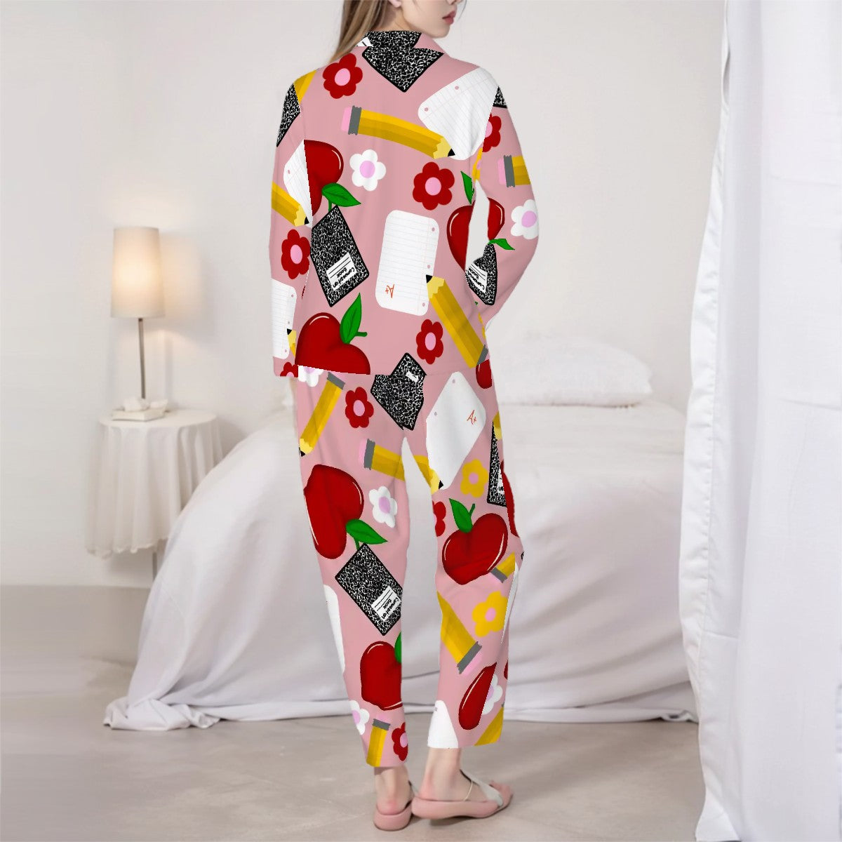 Pencils & Petals | Collared Long Sleeve & Pants Pajama Set