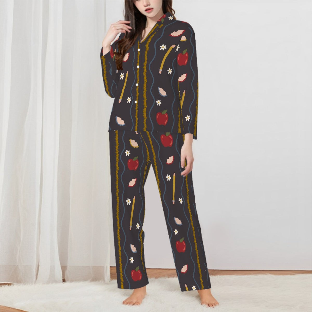 Vintage Schoolhouse | Collared Long Sleeve & Pants Pajama Set