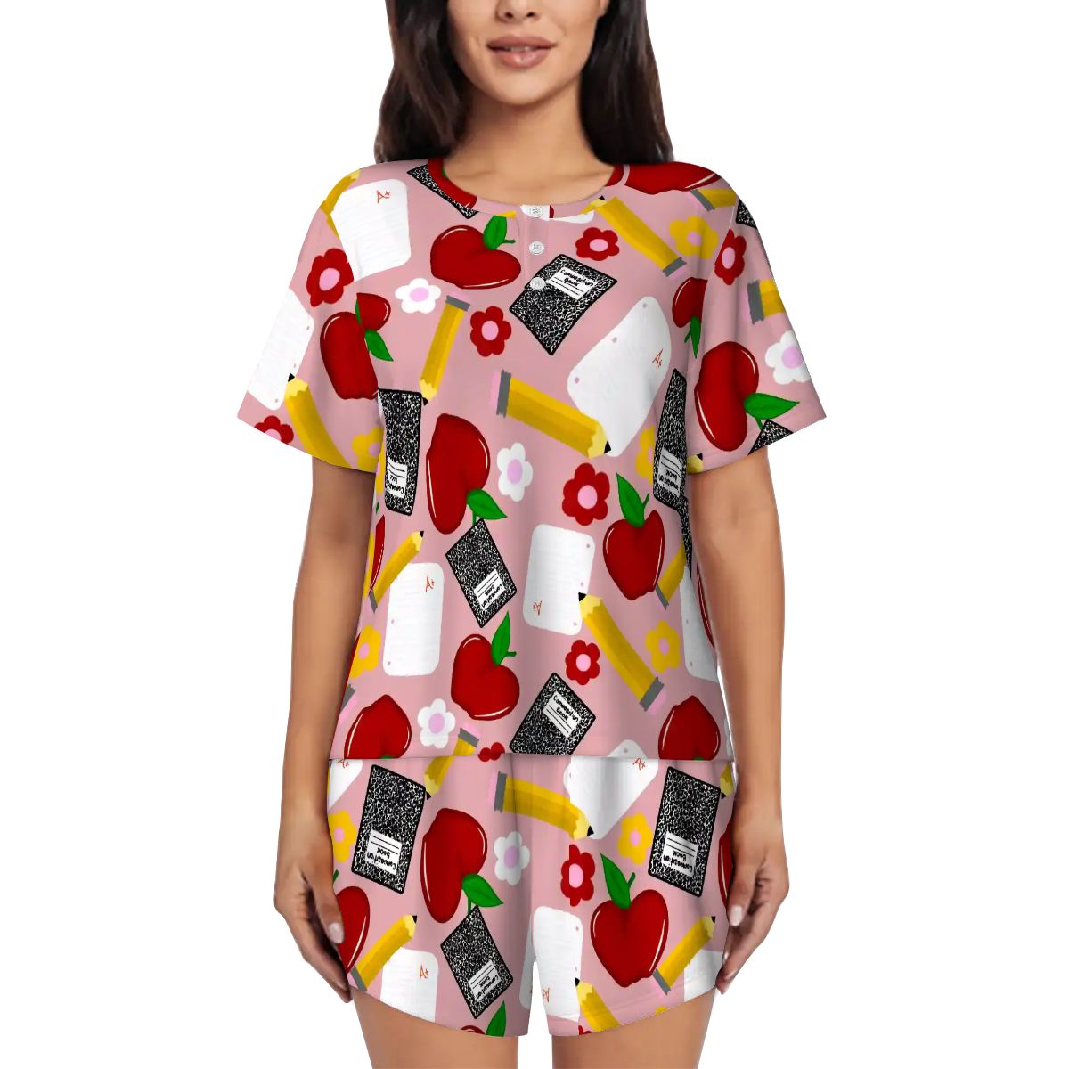Pencils & Petals | Short Sleeve Tee & Shorts Pajama Set
