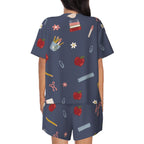 Chalkboard and Daisies | Short Sleeve Tee & Shorts Pajama Set