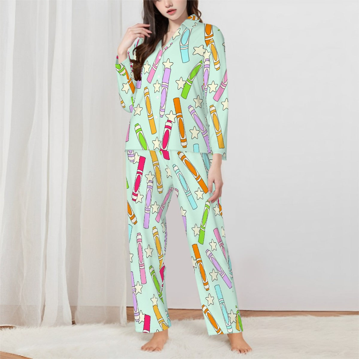 Written in the Stars | Collared Long Sleeve & Pants Pajama Set